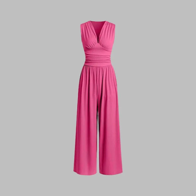 RILENA | ELEGANTE MONO SIN MANGAS DE PIERNA ANCHA