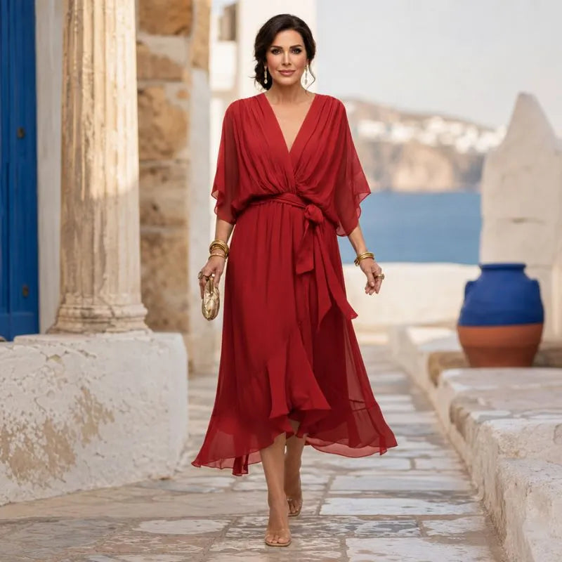 CELANOVA | VESTIDO CON CUELLO EN V