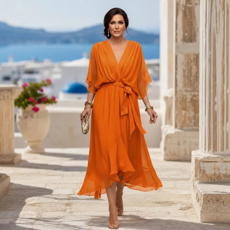 CELANOVA | VESTIDO CON CUELLO EN V