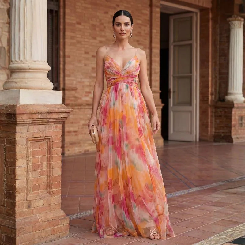 ASTUZ | VESTIDO MAXI CON ESTAMPADO FLORAL