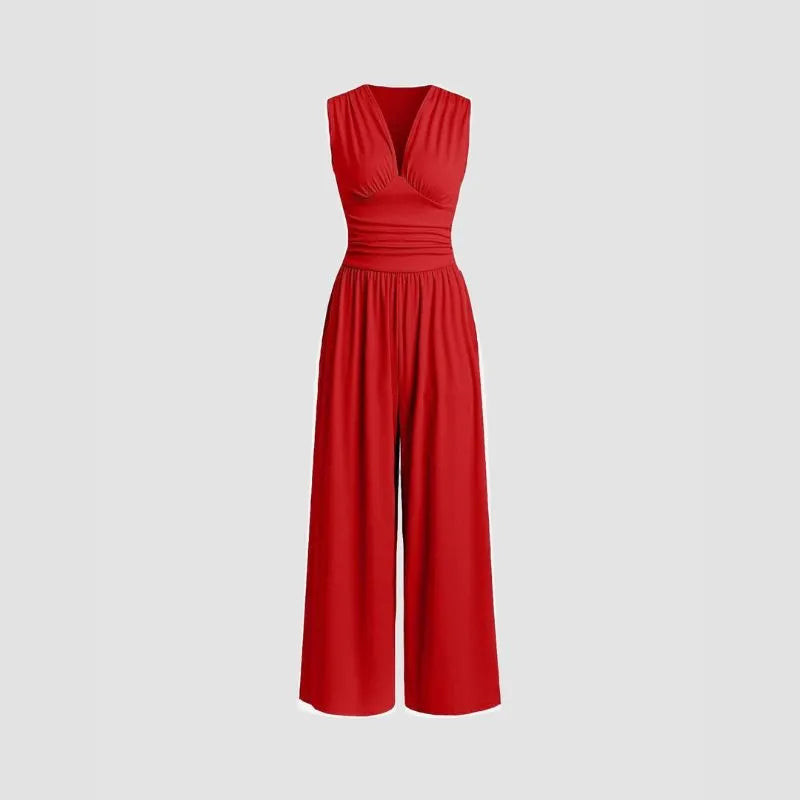 RILENA | ELEGANTE MONO SIN MANGAS DE PIERNA ANCHA
