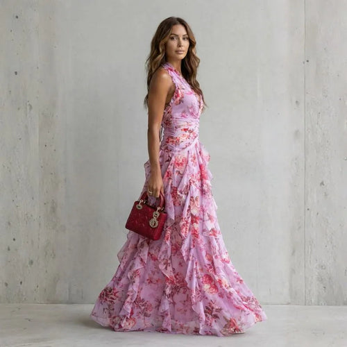 BEGGA | VESTIDO LARGO CON MOVIMIENTO