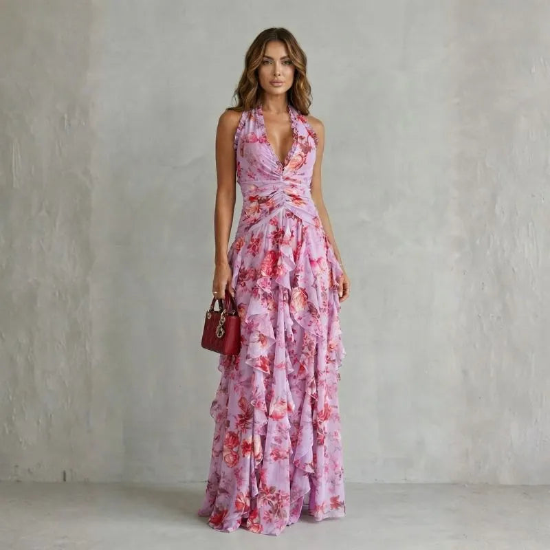 BEGGA | VESTIDO LARGO CON MOVIMIENTO