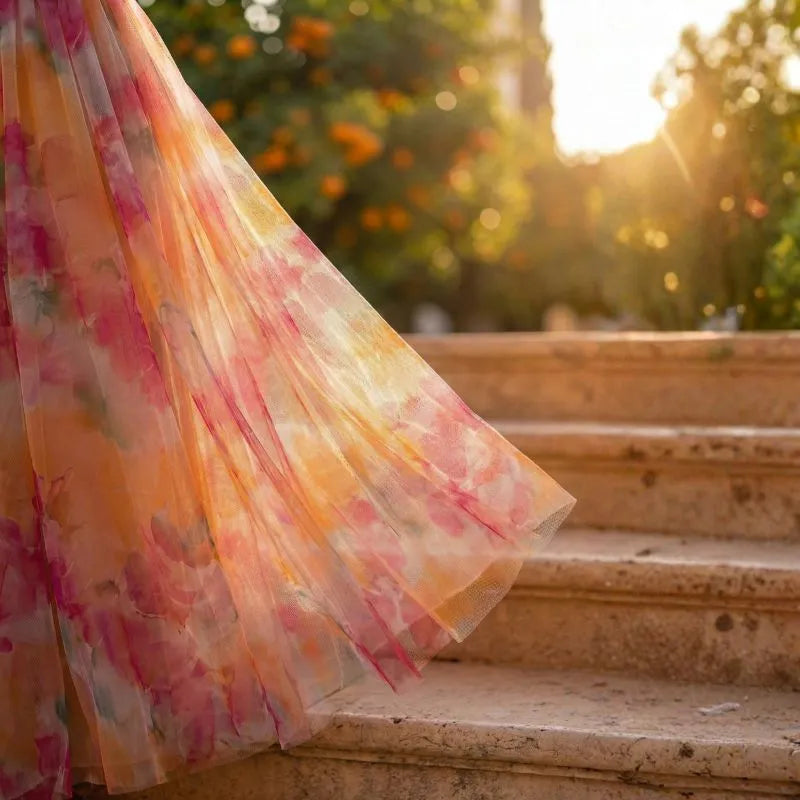 ASTUZ | VESTIDO MAXI CON ESTAMPADO FLORAL