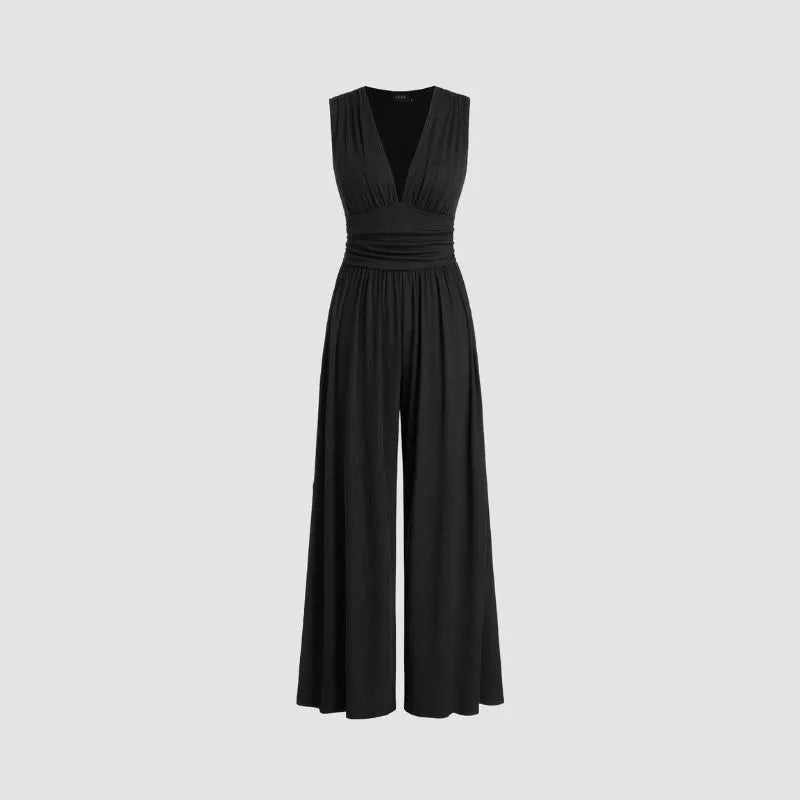 RILENA | ELEGANTE MONO SIN MANGAS DE PIERNA ANCHA