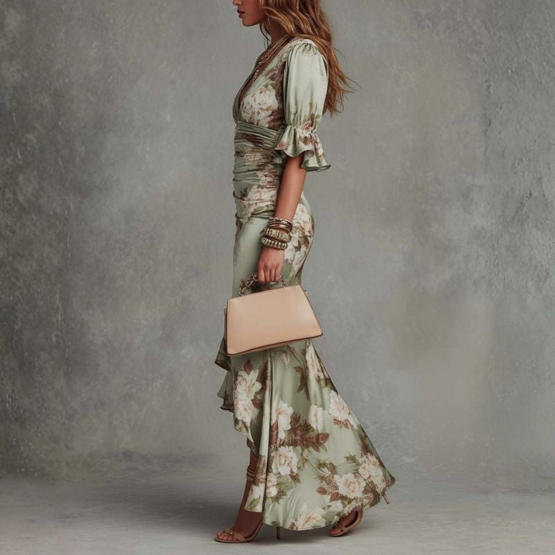 COZZA | VESTIDO LARGO CON ESCOTE EN V