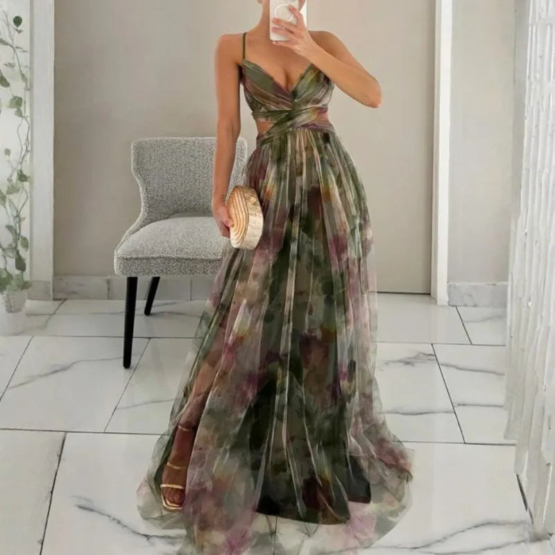 ASTUZ | VESTIDO MAXI CON ESTAMPADO FLORAL