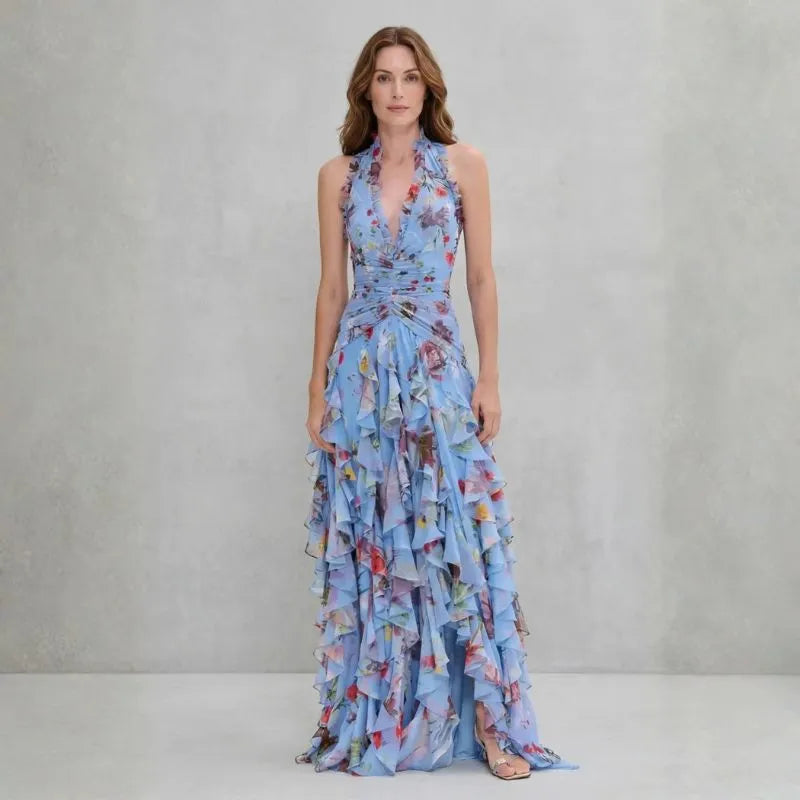 BEGGA | VESTIDO LARGO CON MOVIMIENTO