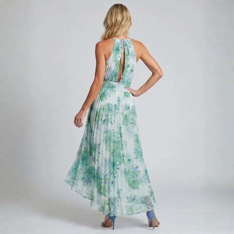 PORTIA | VESTIDO MIDI CON CUELLO HALTER