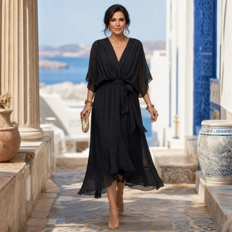 CELANOVA | VESTIDO CON CUELLO EN V