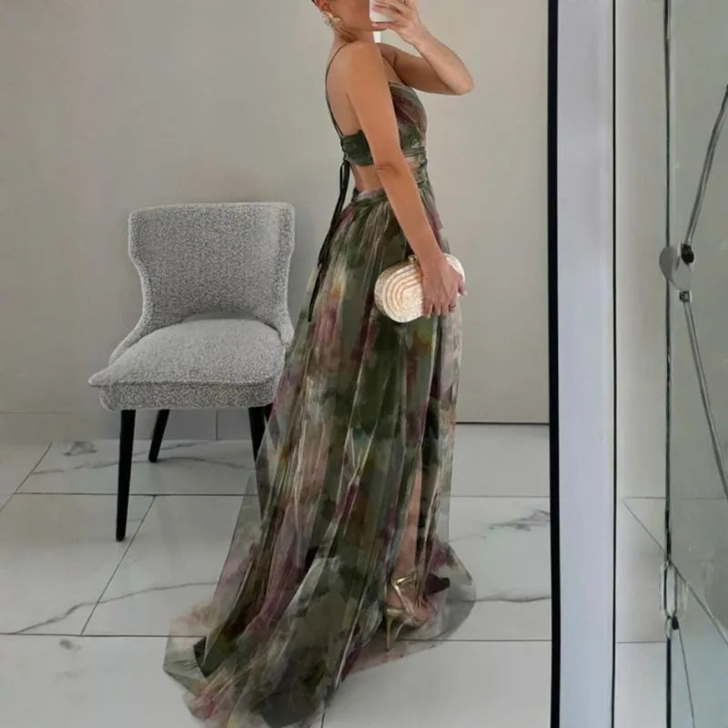 ASTUZ | VESTIDO MAXI CON ESTAMPADO FLORAL