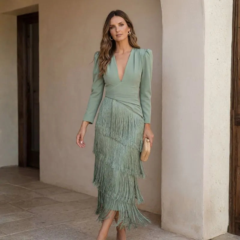 RODDA | VESTIDO CON FLECOS