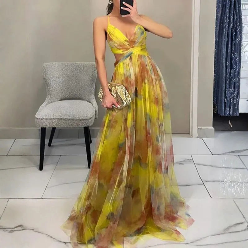 ASTUZ | VESTIDO MAXI CON ESTAMPADO FLORAL