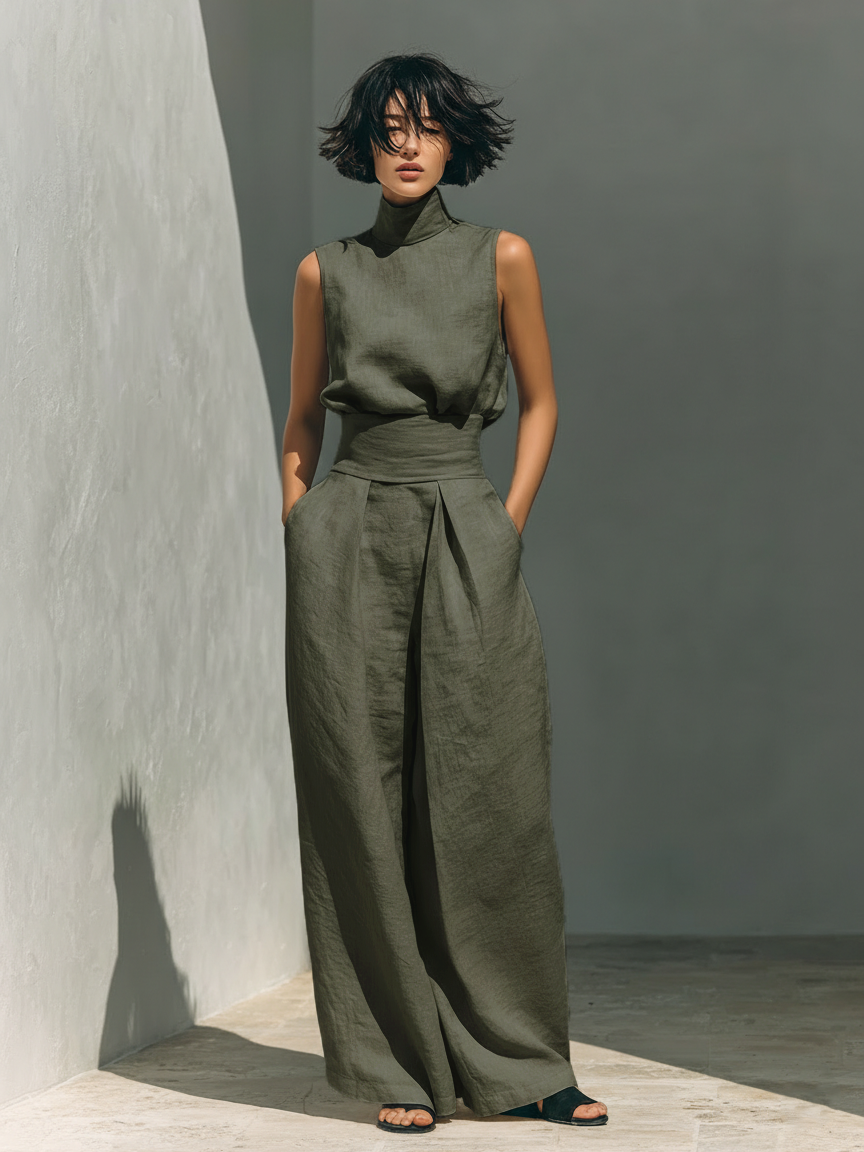 VALENNE | CONJUNTO MINIMALISTA SIN MANGAS